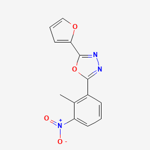 molecular formula C13H9N3O4 B5714339 2-(2-furyl)-5-(2-methyl-3-nitrophenyl)-1,3,4-oxadiazole 