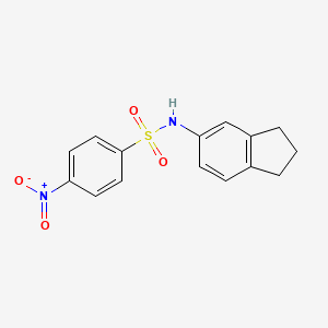 N-(2,3-dihydro-1H-inden-5-yl)-4-nitrobenzenesulfonamide
