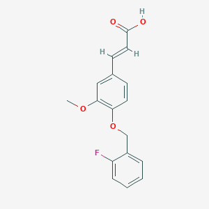 molecular formula C17H15FO4 B5714366 3-{4-[(2-fluorobenzyl)oxy]-3-methoxyphenyl}acrylic acid 
