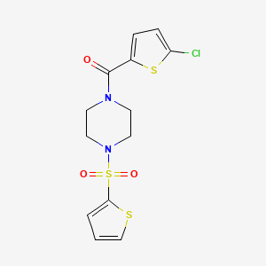 molecular formula C13H13ClN2O3S3 B5714379 1-[(5-chloro-2-thienyl)carbonyl]-4-(2-thienylsulfonyl)piperazine 