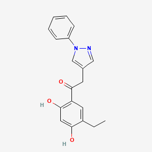 1-(5-ethyl-2,4-dihydroxyphenyl)-2-(1-phenyl-1H-pyrazol-4-yl)ethanone