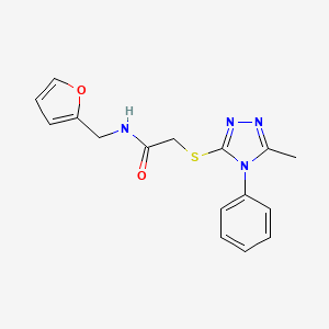 N-(2-furylmethyl)-2-[(5-methyl-4-phenyl-4H-1,2,4-triazol-3-yl)thio]acetamide