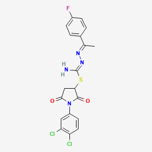 1-(3,4-dichlorophenyl)-2,5-dioxo-3-pyrrolidinyl 2-[1-(4-fluorophenyl)ethylidene]hydrazinecarbimidothioate