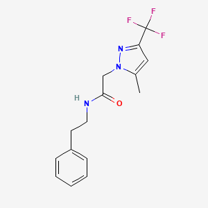 2-[5-methyl-3-(trifluoromethyl)-1H-pyrazol-1-yl]-N-(2-phenylethyl)acetamide