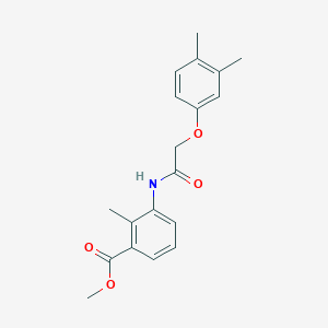 molecular formula C19H21NO4 B5714526 methyl 3-{[(3,4-dimethylphenoxy)acetyl]amino}-2-methylbenzoate 