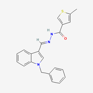 molecular formula C22H19N3OS B5714545 N'-[(1-benzyl-1H-indol-3-yl)methylene]-5-methyl-3-thiophenecarbohydrazide 