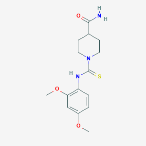 molecular formula C15H21N3O3S B5714553 1-{[(2,4-dimethoxyphenyl)amino]carbonothioyl}-4-piperidinecarboxamide 