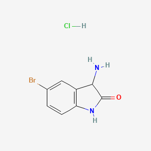 molecular formula C8H8BrClN2O B571456 3-Amino-5-bromoindolin-2-one hydrochloride CAS No. 119884-84-3