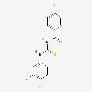 molecular formula C14H9Cl2FN2OS B5714579 N-{[(3,4-dichlorophenyl)amino]carbonothioyl}-4-fluorobenzamide 