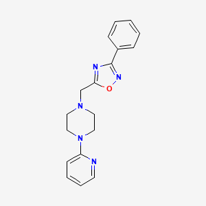 molecular formula C18H19N5O B5714611 1-[(3-phenyl-1,2,4-oxadiazol-5-yl)methyl]-4-(2-pyridinyl)piperazine 