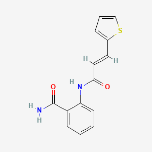 molecular formula C14H12N2O2S B5714622 2-{[3-(2-thienyl)acryloyl]amino}benzamide 