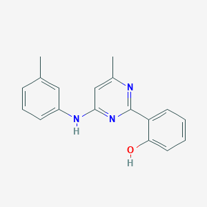 molecular formula C18H17N3O B5714653 2-{4-methyl-6-[(3-methylphenyl)amino]-2-pyrimidinyl}phenol 
