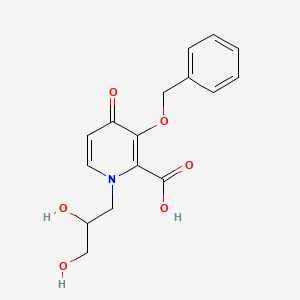 molecular formula C16H17NO6 B571469 3-(苄氧基)-1-(2,3-二羟基丙基)-4-氧代-1,4-二氢吡啶-2-羧酸 CAS No. 1206102-06-8