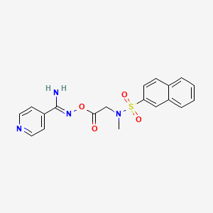 molecular formula C19H18N4O4S B5714696 N'-({2-[methyl(2-naphthylsulfonyl)amino]acetyl}oxy)-4-pyridinecarboximidamide 