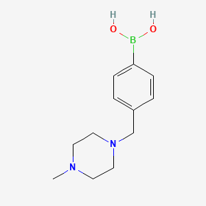 molecular formula C12H19BN2O2 B571479 4-((4-Methylpiperazin-1-yl)methyl)phenylboronic acid CAS No. 763120-62-3