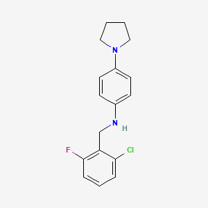 molecular formula C17H18ClFN2 B5714794 (2-chloro-6-fluorobenzyl)[4-(1-pyrrolidinyl)phenyl]amine 