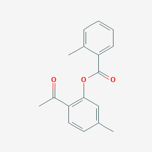 molecular formula C17H16O3 B5714826 2-乙酰基-5-甲苯甲酸2-甲基苯酯 