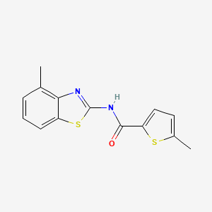 molecular formula C14H12N2OS2 B5714830 5-methyl-N-(4-methyl-1,3-benzothiazol-2-yl)-2-thiophenecarboxamide 