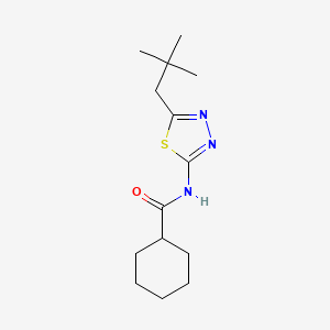 molecular formula C14H23N3OS B5714891 N-[5-(2,2-dimethylpropyl)-1,3,4-thiadiazol-2-yl]cyclohexanecarboxamide 