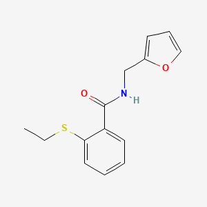 molecular formula C14H15NO2S B5715023 2-(ethylthio)-N-(2-furylmethyl)benzamide 