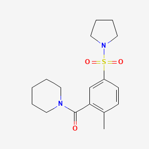 molecular formula C17H24N2O3S B5715032 1-[2-methyl-5-(pyrrolidin-1-ylsulfonyl)benzoyl]piperidine 