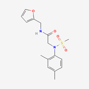 molecular formula C16H20N2O4S B5715039 N~2~-(2,4-dimethylphenyl)-N~1~-(2-furylmethyl)-N~2~-(methylsulfonyl)glycinamide 