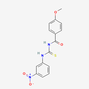 molecular formula C15H13N3O4S B5715054 4-methoxy-N-{[(3-nitrophenyl)amino]carbonothioyl}benzamide CAS No. 5566-77-8