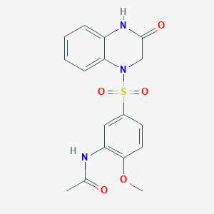 molecular formula C17H17N3O5S B5715064 N-{2-methoxy-5-[(3-oxo-3,4-dihydro-1(2H)-quinoxalinyl)sulfonyl]phenyl}acetamide 