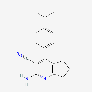 molecular formula C18H19N3 B5715071 2-amino-4-(4-isopropylphenyl)-6,7-dihydro-5H-cyclopenta[b]pyridine-3-carbonitrile 