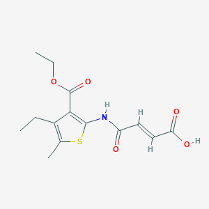 molecular formula C14H17NO5S B5715114 4-{[3-(ethoxycarbonyl)-4-ethyl-5-methyl-2-thienyl]amino}-4-oxo-2-butenoic acid 