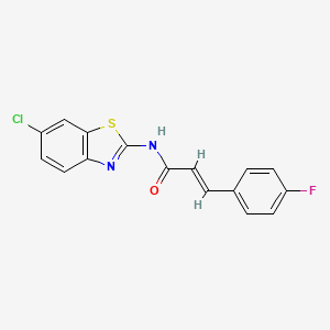 molecular formula C16H10ClFN2OS B5715123 N-(6-chloro-1,3-benzothiazol-2-yl)-3-(4-fluorophenyl)acrylamide 