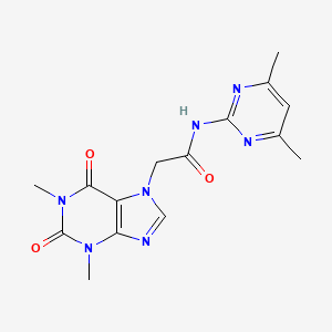 molecular formula C15H17N7O3 B5715134 2-(1,3-dimethyl-2,6-dioxo-1,2,3,6-tetrahydro-7H-purin-7-yl)-N-(4,6-dimethyl-2-pyrimidinyl)acetamide 
