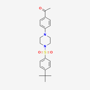 molecular formula C22H28N2O3S B5715137 1-(4-{4-[(4-tert-butylphenyl)sulfonyl]-1-piperazinyl}phenyl)ethanone 