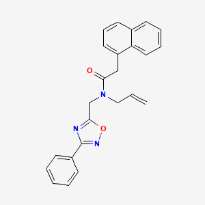 molecular formula C24H21N3O2 B5715152 N-allyl-2-(1-naphthyl)-N-[(3-phenyl-1,2,4-oxadiazol-5-yl)methyl]acetamide 
