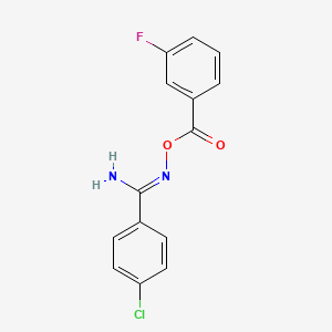 molecular formula C14H10ClFN2O2 B5715164 4-chloro-N'-[(3-fluorobenzoyl)oxy]benzenecarboximidamide 