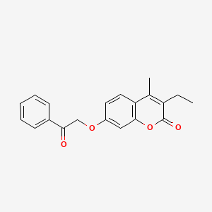 molecular formula C20H18O4 B5715195 3-ethyl-4-methyl-7-(2-oxo-2-phenylethoxy)-2H-chromen-2-one 