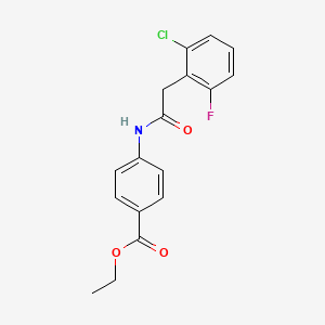 molecular formula C17H15ClFNO3 B5715211 ethyl 4-{[(2-chloro-6-fluorophenyl)acetyl]amino}benzoate 