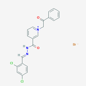 3-{[2-(2,4-dichlorobenzylidene)hydrazino]carbonyl}-1-(2-oxo-2-phenylethyl)pyridinium bromide