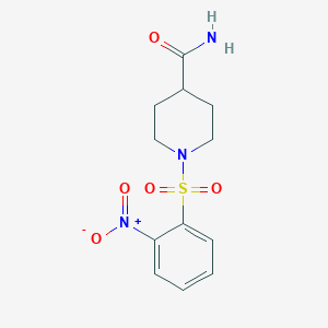 molecular formula C12H15N3O5S B5715231 1-[(2-nitrophenyl)sulfonyl]-4-piperidinecarboxamide 