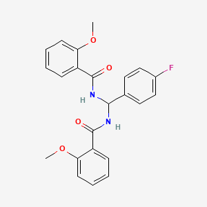 molecular formula C23H21FN2O4 B5715250 N,N'-[(4-fluorophenyl)methylene]bis(2-methoxybenzamide) 