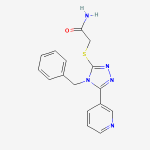 molecular formula C16H15N5OS B5715323 2-{[4-benzyl-5-(3-pyridinyl)-4H-1,2,4-triazol-3-yl]thio}acetamide 