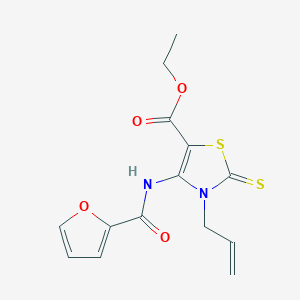 molecular formula C14H14N2O4S2 B5715330 ethyl 3-allyl-4-(2-furoylamino)-2-thioxo-2,3-dihydro-1,3-thiazole-5-carboxylate 