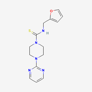 molecular formula C14H17N5OS B5715355 N-(2-furylmethyl)-4-(2-pyrimidinyl)-1-piperazinecarbothioamide 