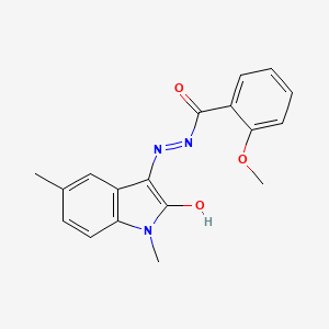 molecular formula C18H17N3O3 B5715368 N'-(1,5-dimethyl-2-oxo-1,2-dihydro-3H-indol-3-ylidene)-2-methoxybenzohydrazide 