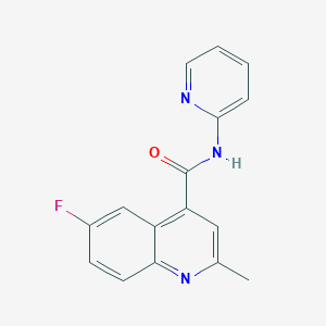 molecular formula C16H12FN3O B5715369 6-fluoro-2-methyl-N-2-pyridinyl-4-quinolinecarboxamide 