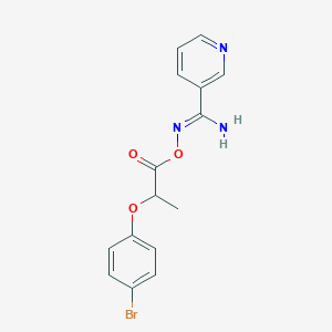 molecular formula C15H14BrN3O3 B5715395 N'-{[2-(4-bromophenoxy)propanoyl]oxy}-3-pyridinecarboximidamide 