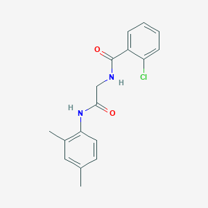 molecular formula C17H17ClN2O2 B5715399 2-chloro-N-{2-[(2,4-dimethylphenyl)amino]-2-oxoethyl}benzamide 