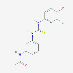 molecular formula C15H13ClFN3OS B5715422 N-[3-({[(3-chloro-4-fluorophenyl)amino]carbonothioyl}amino)phenyl]acetamide 
