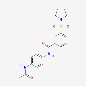 molecular formula C19H21N3O4S B5715447 N-[4-(acetylamino)phenyl]-3-(1-pyrrolidinylsulfonyl)benzamide 