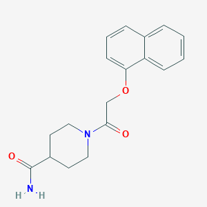 molecular formula C18H20N2O3 B5715452 1-[(1-naphthyloxy)acetyl]-4-piperidinecarboxamide 